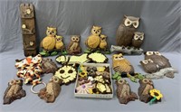 1970's Owl Grouping Mid Century Decor