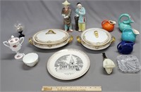 Limoges Dishes, Chinese Figures, Pottery