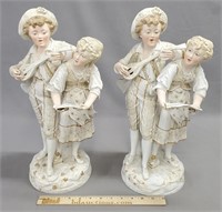 Pair of Bisque Porcelain Figures