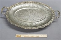 Ornate Silver Plate Serving Tray