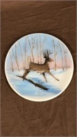 Fenton deer plate 8” signed D. Andrrson
