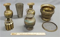 Brass Grouping: Vases & More