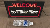 Miller lighted bar sign (cracked on face)