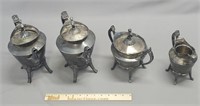 Silverplate Teapot, Coffee Pot, Sugar & Creamer