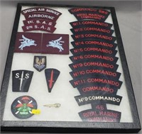 US Military Patches in Display Case
