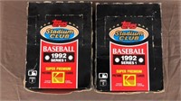 2 boxes 1992 topps stadium club baseball cards
