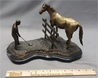 Horse & Golfer Contemporary Sculpture