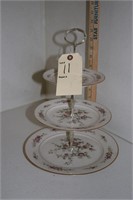 NORITAKE IVORY CHINA ASIAN SONG 3 TIER PLATE STAND