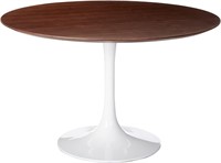 48" Walnut Top Dining Table with White Base