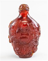 Chinese Red Peking Glass Snuff Bottle