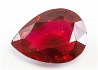 22.65ct Pear Cut Red Natural Ruby GGL