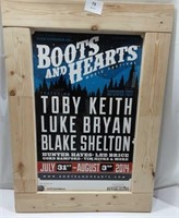 FRAMED POSTER - BOOTS AND HEARTS CONCERT - 15 X