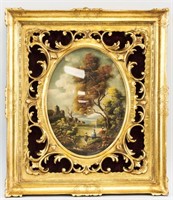 Otto Von Thoren Austrian Gilt Framed Oil on Panel