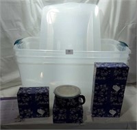 NEW PLASTIC STORAGE BINS X3 / TEMTATIONS SOUP CUP