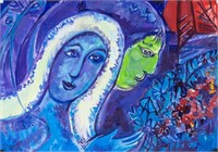 Marc Chagall Russian-French Surrealist Gouache