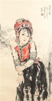 Wen Xi 1933-2019 Chinese Watercolor Scroll