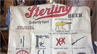 Sterling beer advertising bag. Writing in German