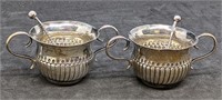 2 x 1879 Sterling Silver Salt Bowls - London Made