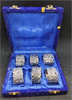 Set of 6 Silver Tone Napkin Rings