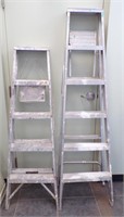 6' & 4" ALUMINUM STEP LADDERS, BOTH TO GO