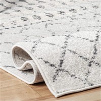 Moroccan Blythe Area Rug, 8' x 10', Grey/Off-white
