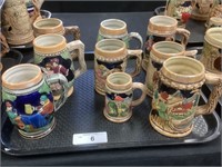 9 Steins, most marked Japan.