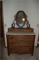 Marble Top Chest of Drawers With Mirror