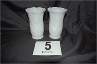 Pair of Milk Glass Vases 5.5"