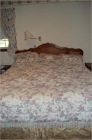 King Size Headboard and Bed Frame on Casters