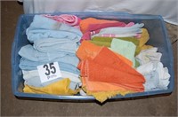 Assorted Towels in a Bin