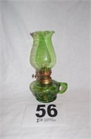 Avocado Glass Oil Lamp 8”