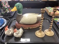 Brass Candleholders, Rooster S&P, Duck Dynasty.