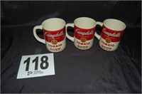 3 Campbell Soup Coffee Cups