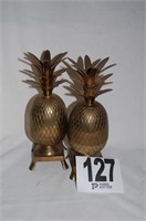 2 Brass Pineapple Décor 10.5”