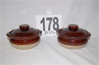 Monmouth Pottery Small Crocks with Lids 2”