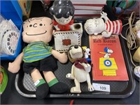 Snoopy Peanuts Gang toys, wallet, book.