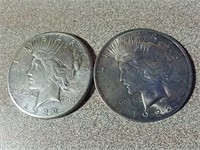 2 Peace dollars 1922 and 1922 s