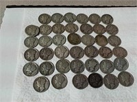 41 Liberty Head dimes various dates and mint