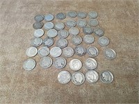 40 Roosevelt dimes various dates and mint marks