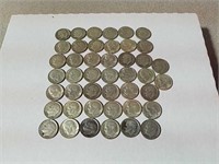 44 Roosevelt dimes various dates and mint marks