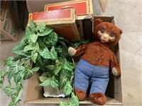 Smokey Bear toy, doll, books.