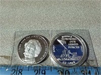 2 1 oz silver rounds Edmund Halley  and Honoring