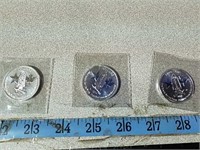 3 two - 1/2 ounce Canadian silver