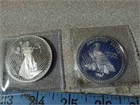 2 - 1 oz silver rounds