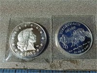 Two- 1 oz silver rounds