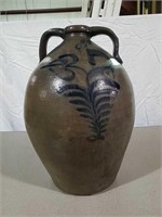 8 gallon decorated salt glaze double-handled jug