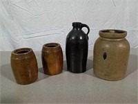 Four pieces vintage stoneware