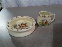 Royal Doulton Bunnykins child's cup and Bowl