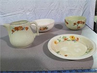 Hall's and Royal bowls, pitcher and pie plate