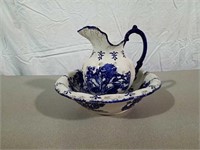 Pitcher and Bowl wash set marked Staffordshire